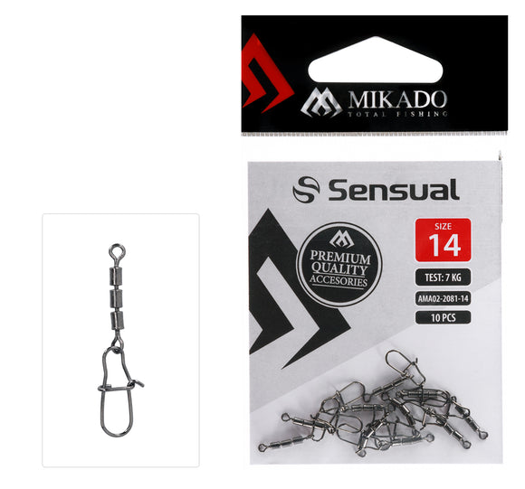 Mikado Roller Swivel - Triple with snap-Swivels-Mikado-10-Irish Bait & Tackle