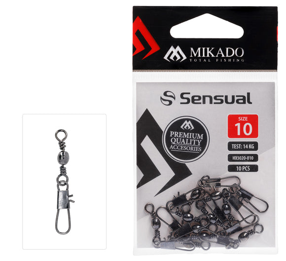 Mikado Barrel Swivel with Safety Snap-Barrel Swivels-Mikado-Irish Bait & Tackle